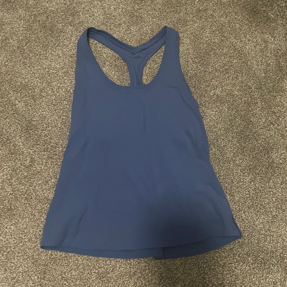 size 8 purple lululemon race length tank top